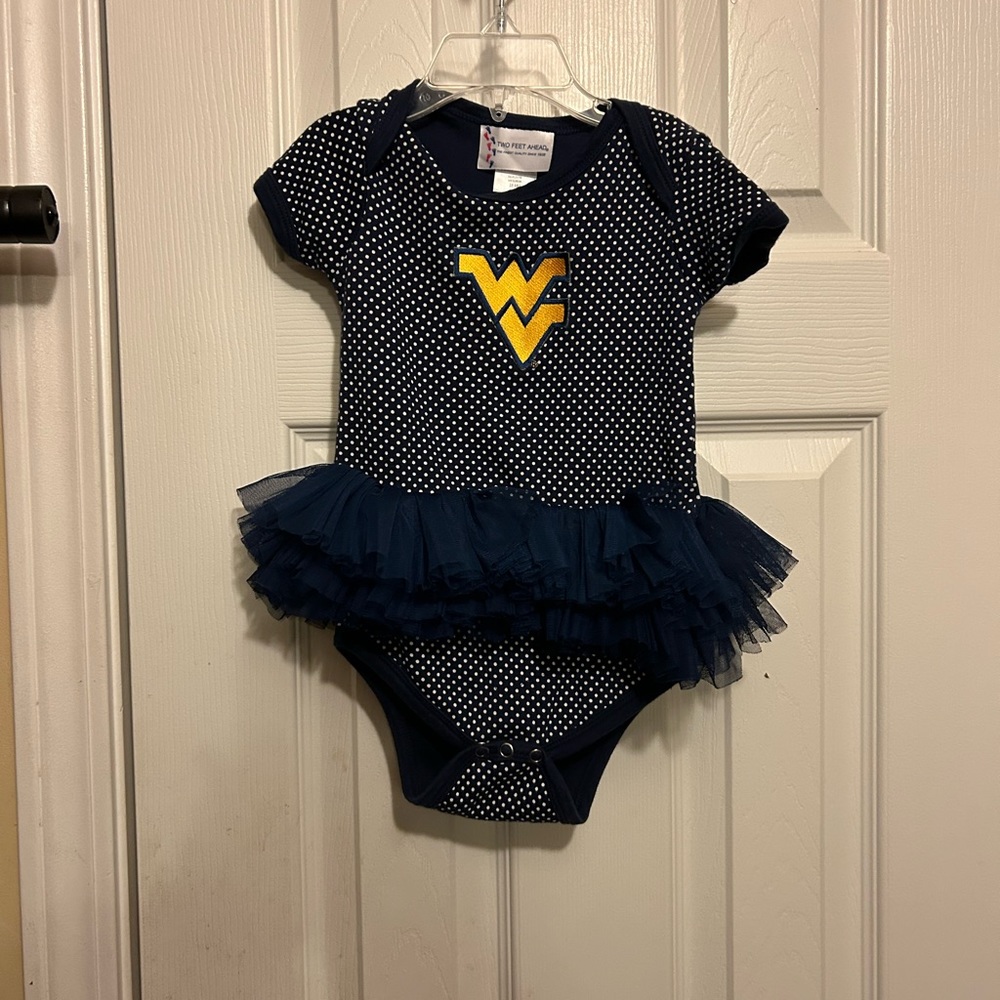 Two Feet👣Ahead NCAA🏀West Virginia Mountaineers Girls👧🏻Tutu Creeper Sz 18M